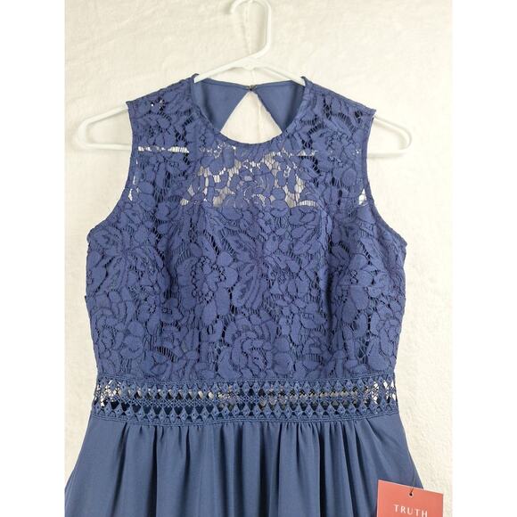 TRUTH AND FABLE Navy Blue Party / Cocktail Dress Sleeveless - Picture 3 of 14